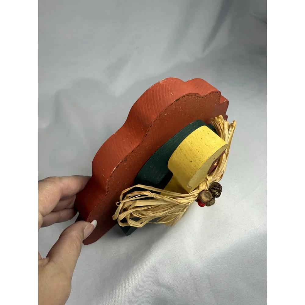 Thanksgiving Wooden Turkey Table decoration- Shelf Sitter - Centerpiece 6” Tall